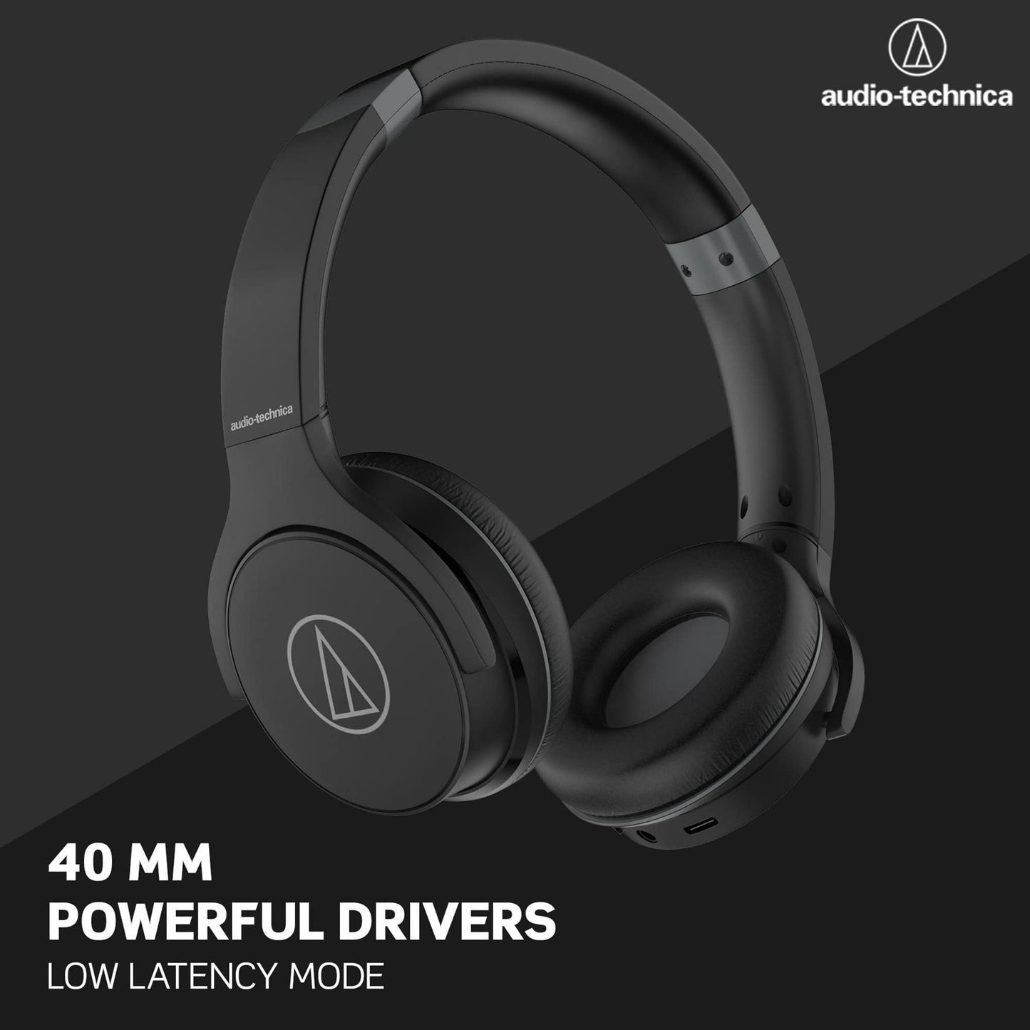 Audio-Technica ATH-S220BTBK Wireless On Ear Headphones, Black