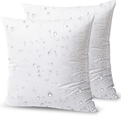 Phantoscope Premium Outdoor Pillow Inserts - Water Resistant Polyester Throw Pillows | 16" x 16" - Pack of 2