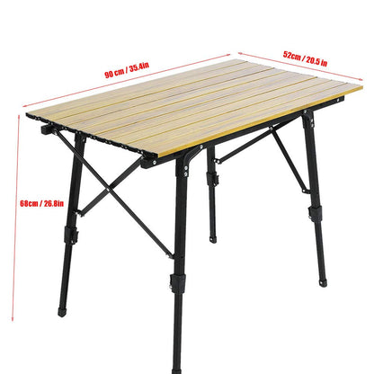 OPPWONG Portable Aluminum Alloy Folding Table Camping Picnic Desk with Easy Assembly No Tools Needed for Outdoor BBQ Dining