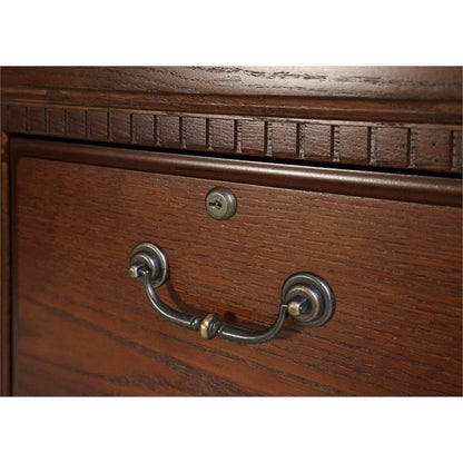 Martin Furniture Huntington Oxford Transitional Wood File Cabinet with 2 Letter-Size File Drawers, Top Drawer Locks, Fully Assembled, in Oak Finish