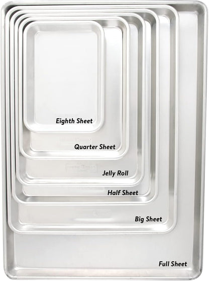 Nordic Ware Half Sheet & Quarter Sheet Set - Nonstick Baking Trays with Grid Design
