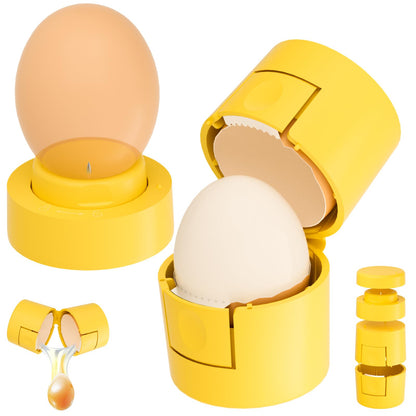Upgraded 2 in 1 Egg Shell Opener, Hard Boiled Egg Peeler Cracker with Piercer, Cute Egg Separator for Raw Eggs, Home Kitchen Gadgets Tool, 1 Pack