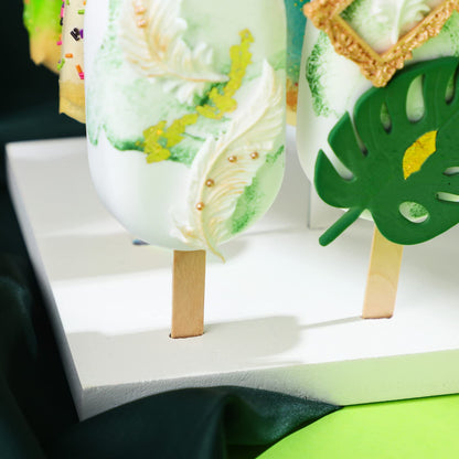 Qunclay 2 Pcs Wooden Cakesicle Stand Display 12 Count Candy Sticks Holder Rectangle Rustic Cake Stands for Dessert Table Ice Cream Lollipop Holder for Wedding Birthday Holiday Party