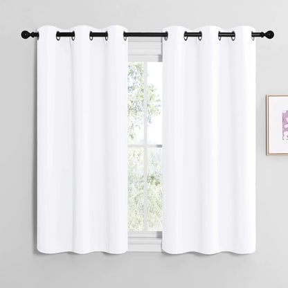NICETOWN White Lightweight Curtain Panels - Non-Blackout Drapes for Bedroom & Dining Room | Set of 2, 42" W x 48" L