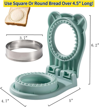 XBllcyiv Uncrustable Sandwich Maker,Sandwiches Pocket Circle Shape 3.7Inch Sandwich Cutter and Sealer,Sandwich Cutter for Kids Breakfast and lunchboxes (Light Blue)