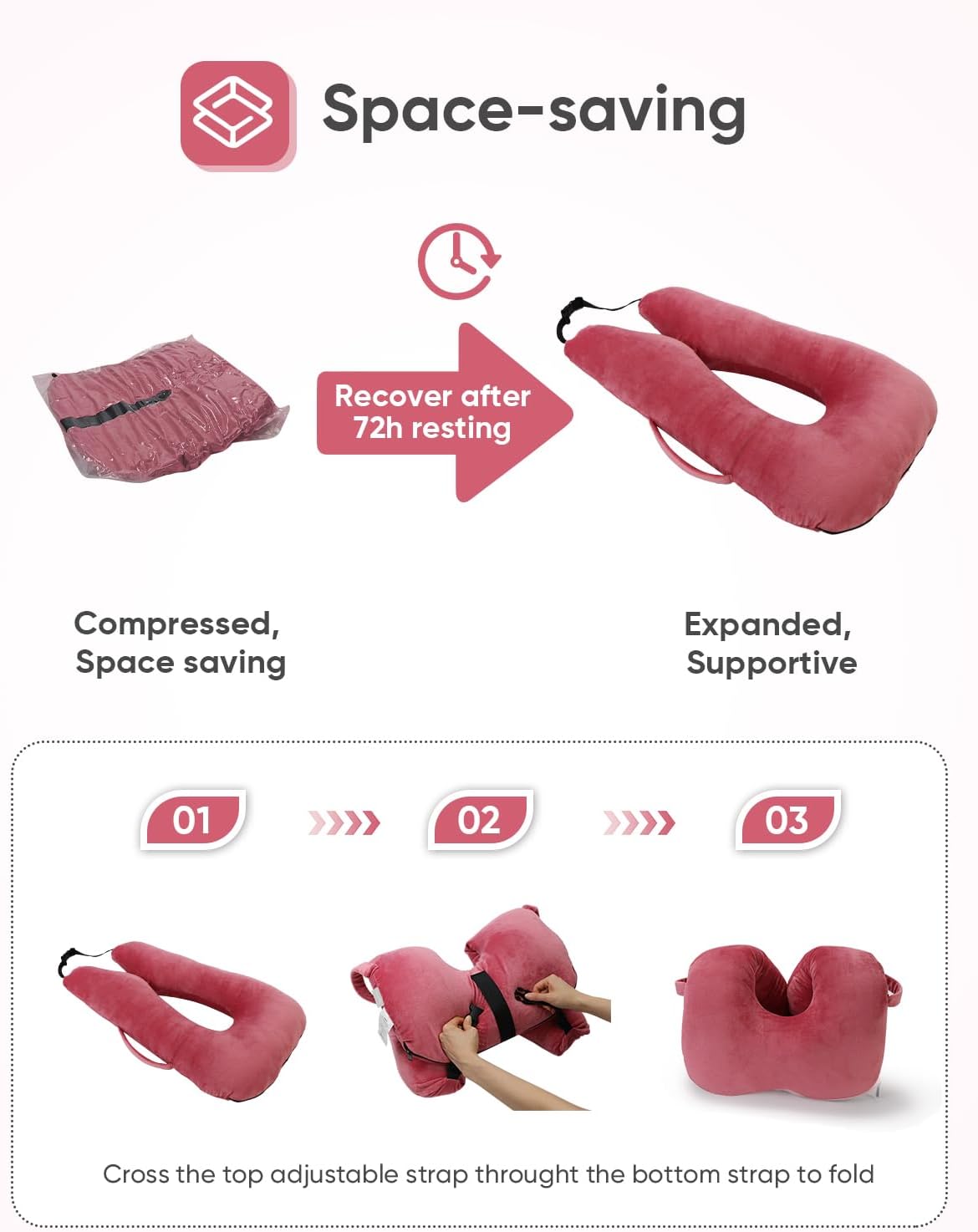 TinlyFinly Car Travel Pillow for Kids Adults, Raised Padding Head and Neck Support Car Seat Sleeping Pillow