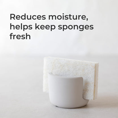 Selegna Diatomaceous Earth Sponge Holder - Drying Rack, Absorbent Stone Kitchen Sink Organizer, Beige (Small)