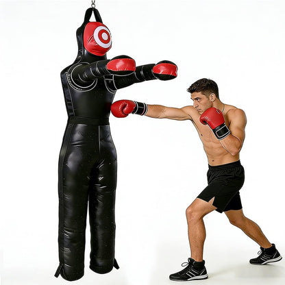 Hanging Grappling Dummy, Martial Arts Doll, MMA Wrestling Dummy, Durable Canvas Fabrics, Standing Sitting Laying Throwing, for Boxing Karate Training UNFILLED(160cm)