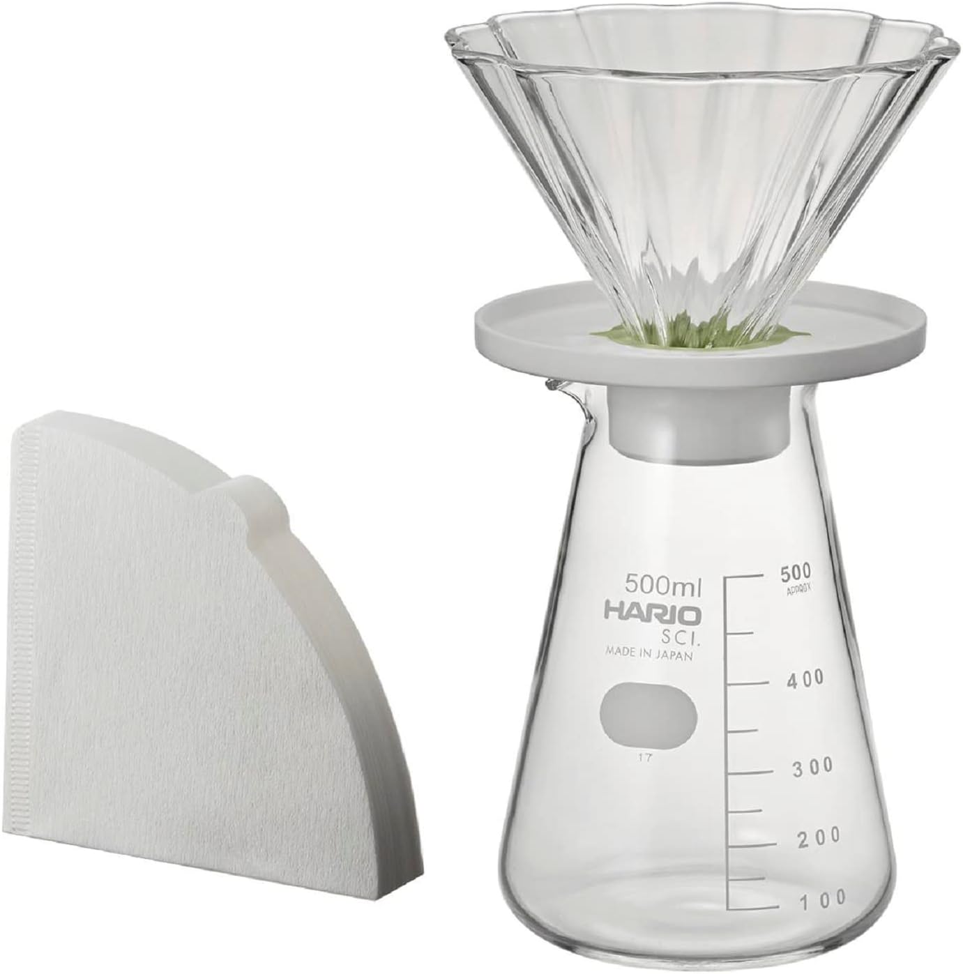 HARIO CDB-3012-W Tea Dripper Bouquet Server Set, 1-4 Cups, White