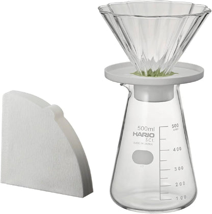 HARIO CDB-3012-W Tea Dripper Bouquet Server Set, 1-4 Cups, White