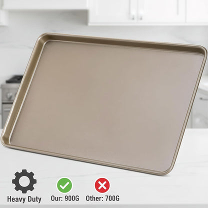 Nicunom Nonstick Baking Sheet Set - 2 Sheet Cake Pans (11.8" x 17.5") for Cookies & Roasting
