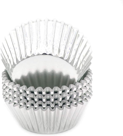 Standard Silver Foil Cupcake Liners - 100-Count Muffin Baking Cups for Party and More