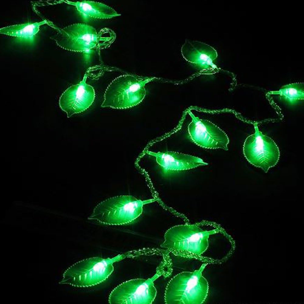 Green Leaf String Lights, 33Ft/10M 100LEDs Battery Operated Fairy Lights with Remote for Christmas Bedroom Decoration