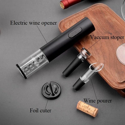 Electric Wine Bottle Opener, Battery Operated Cork Opener with Foil Cutter, Automatic Corkscrews Wine Opener Kit