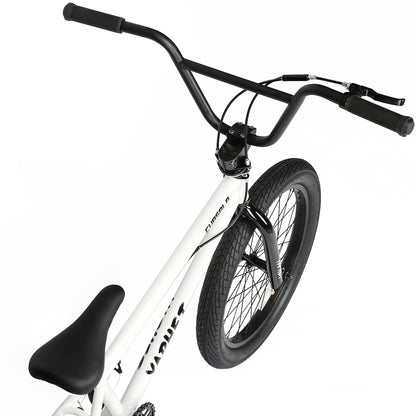 cubsala Freestyle BMX Bike, 20 Inch Yaphet Bicycle for Teen Beginner Adult Riders, Bike with 360° Rotating Handlebar and 4 pegs, Whtie