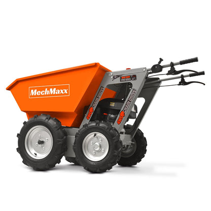 MechMaxx 660lbs Loading Capacity 201cc 6.5HP Gas Powered Wheelbarrow Dumper Garden Cart, Four-Wheel Drive, 4F+1R Gearbox, Model T25