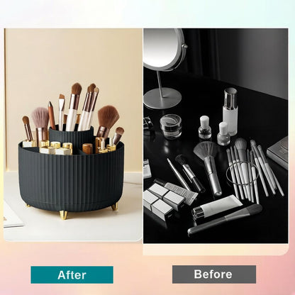 Y9A5N0K3O Makeup Brush Holder,360° Rotating Makeup Brush Organizer,5 Slot Make up Brushes Cup for Cosmetics,Large Capacity,For Nail Polish, Art Supply, Bathroom Vanity,Cosmetics Organizer,Black