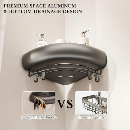 1 Pack CICUFY Shower Caddy Suction Cup, No Drilling Corner Shower Shelves, Rust Proof Bathroom Storage Organizer