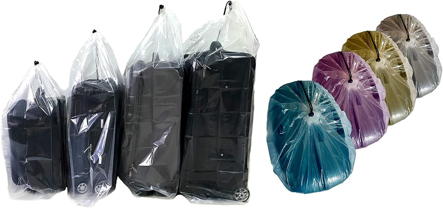 Set of 5 Plastic Storage Bags for Attic Storage, Suitcase Storage, Pillow Bag, Rug Bag, Plastic Drawstring Bags (Medium)