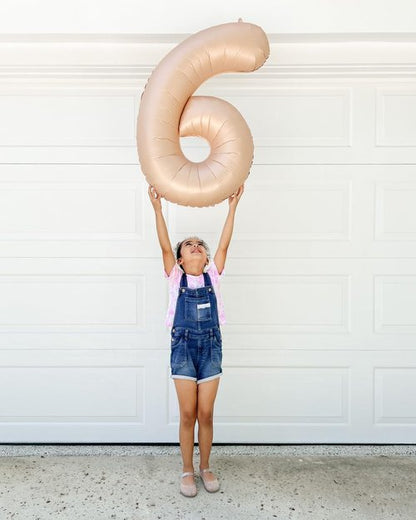 Light Brown Number Balloons - 40 Inch Tan 0 & Khaki 10-50 | Beige Birthday Party Decorations