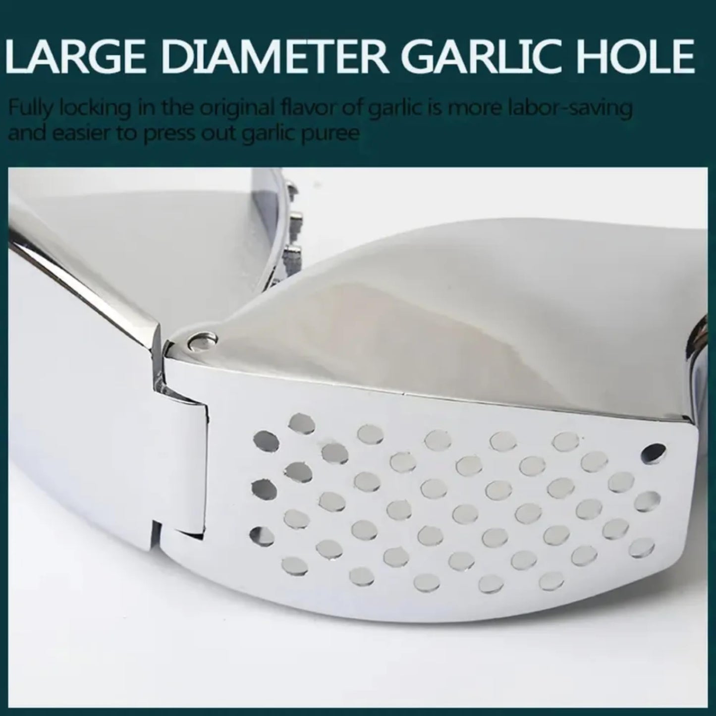 Garlic Press, Garlic Peeler and Cleaning Brush as 1 Set, Heavy Duty and Rust Proof Garlic Press Made of 304 Stainless Steel for Home and Kitchen Tools, Easy to Use & Dishwasher Safe