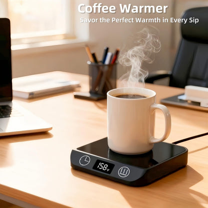 Coffee Mug Warmer & Candle Warmer 2-in-1 with Auto Shut Off - 46W Smart Electric Warmer, 6 Temperature Settings (113-158°F), Digital Timer, 4.5" Plate for WFH,Desk,Office,Home,Bedroom