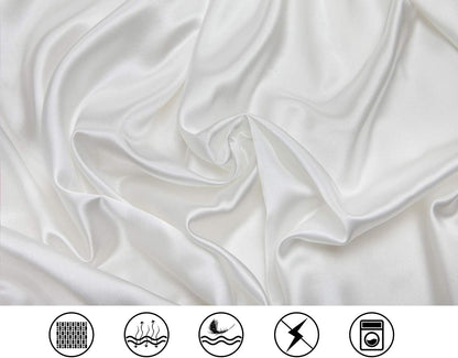 Lanest Satin-Silk Pillowcase Queen, White, Breathable, Super Soft, Cooling for Hair and Skin