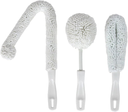 Lily's Home Decanter Cleaning Brush Set, Glassware Cleaning Brushes for Hard to Reach Areas, Set of 3