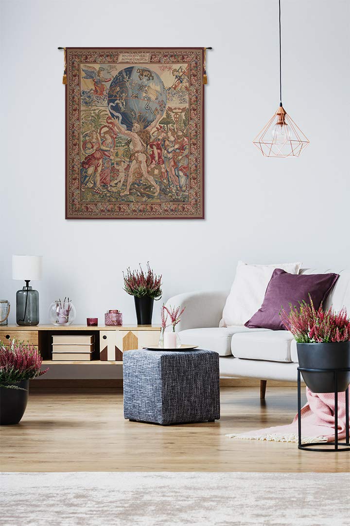 C Charlotte Home Furnishings Inc Hercules Belgian Tapestry Wall Hanging | Viscose Cotton and Polyester Blend Wall Art | 69 in. x 55 in | Home Decor Accents