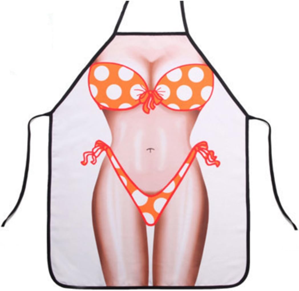 Funny Kitchen Chef Waitress Cooking Baking Apron - Pottery Grilling Design (Bikini)