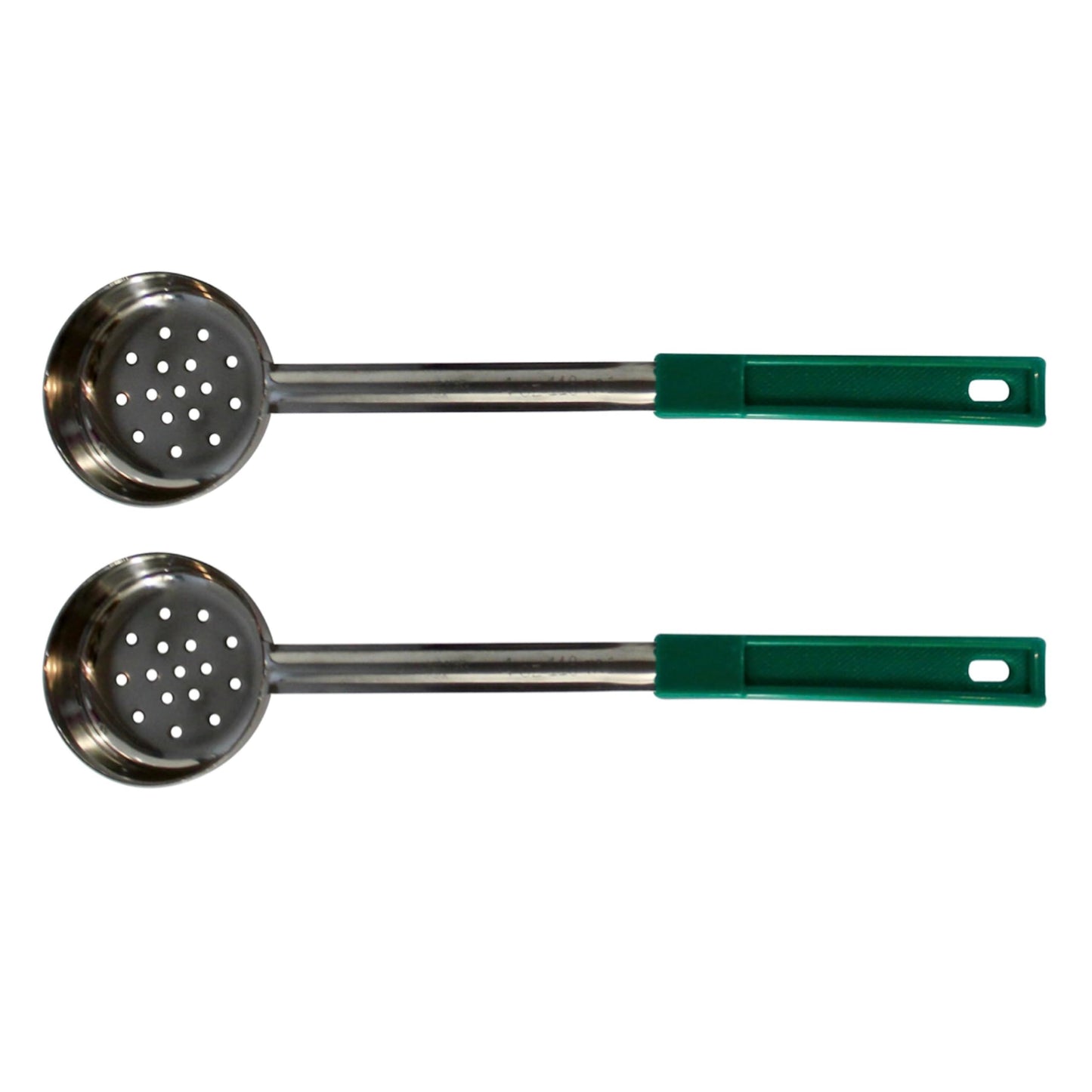 Habanerofire 4 Ounce Slotted Stainless Steel Portion Control Ladle Spoon for Measuring and Serving; Commercial Grade Serving Scoops [Pack of 2]