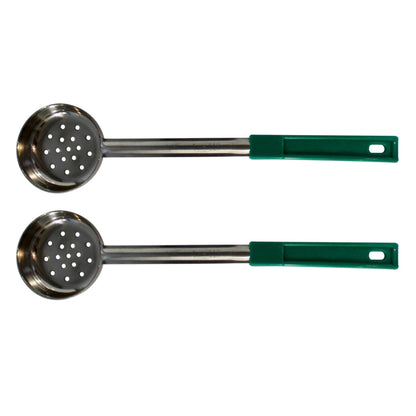 Habanerofire 4 Ounce Slotted Stainless Steel Portion Control Ladle Spoon for Measuring and Serving; Commercial Grade Serving Scoops [Pack of 2]