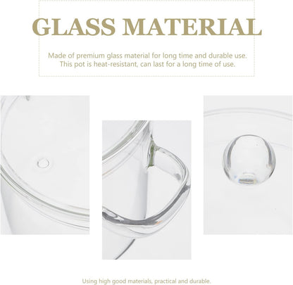 Clear Glass Pots for Cooking, Thickened Glass Stew Pot with Lid for Stove