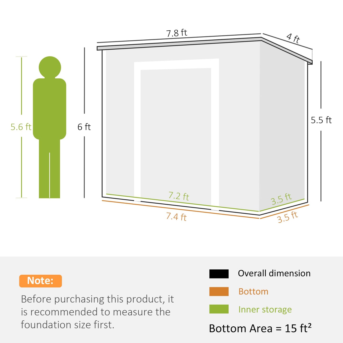 Outsunny 8' x 4' Outdoor Storage Shed, Waterproof Resin Plastic Shed with Floor, Window, Lockable Doors and Vents, All-Weather Garden Tool Shed for Backyard, Patio, Lawn, Gray