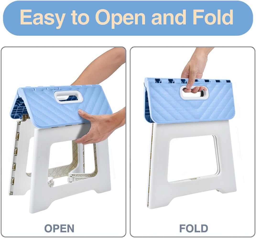 Todetana 9 Inches) Folding Step Stool for Kids, Collapsible Step Stool for Family Use, Non Slipping Portable Travel