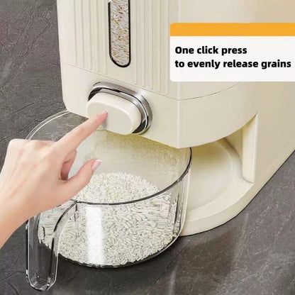 25 Lbs IEEK Rice Dispenser, Large Cereal Dry Food Storage Containers with Measuring Cup and Lid,Moisture Proof Airtight