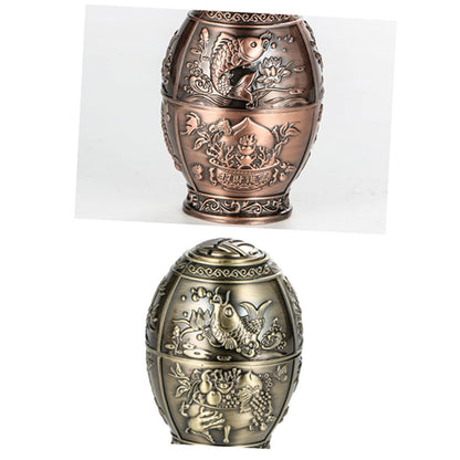MAGICLULU Fu Word Hand Press Toothpick Barrel Toothpick Storage Tube Holder Dispenser Automatic Dispenser Vintage Holders s Metal Chinese Style