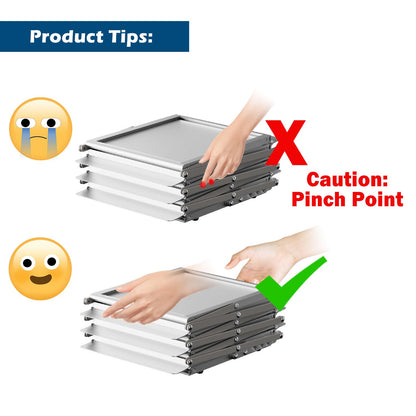 AceShow 6 Pockets Foldable Literature Rack - Aluminum Magazine Rack, Brochure Catalog Display Stand with Carrying Bag for Exhibition, Trade Show, Office, Retail Store, Home - Silver