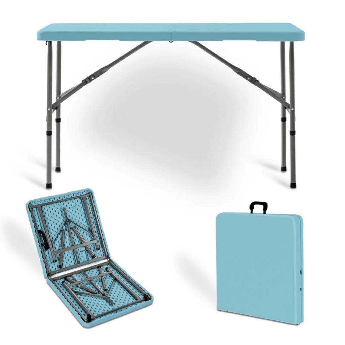 6ft Portable Aluminum Folding TableLightweight Collapsible BBQ Camping & Outdoor Dining Table Perfect for Garden Picnics Cookouts Buffets (Black)