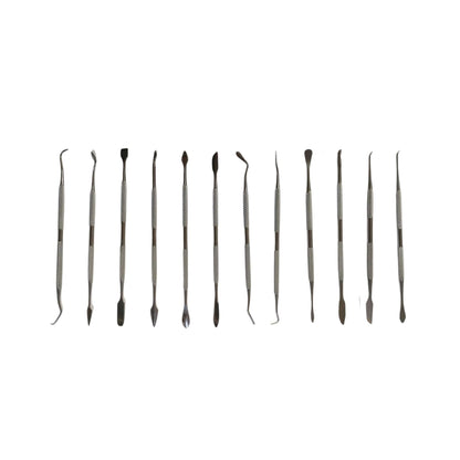 TAURISH 12-Piece Stainless Steel Wax Carver Tool Set, Double Ended Carving Kit for Dental Wax, Clay, Jewelry, Sculpting and Modeling