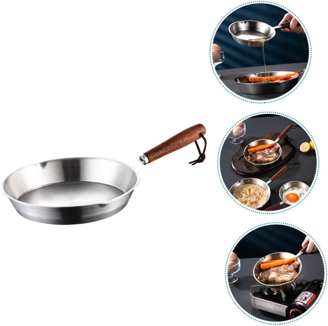 Mini Pancake Frying Pan, Stainless Steel Saucepan, Portable Griddle Chef Pan, Multi-use Egg Pan