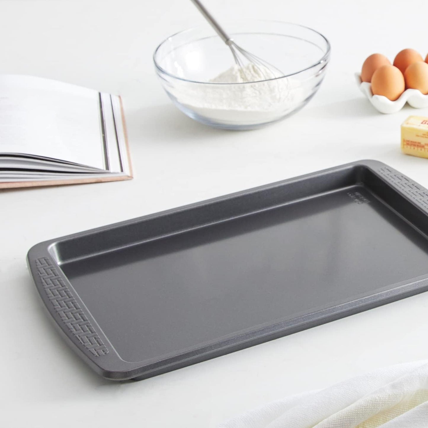 Chicago Metallic Everyday Non-Stick Medium Baking Cookie Sheet, Perfect for Cookies, One-Pan Meals, Gray