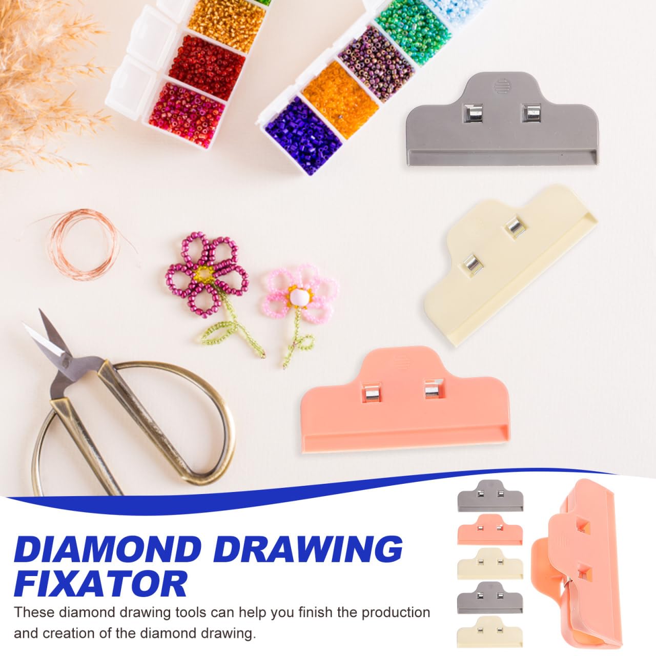 LALAFINA 6pcs Diamond Art Clips Plastic DIY Sealing Clamp Food Snack Storage Seal Clips for DIY Crafts, Large