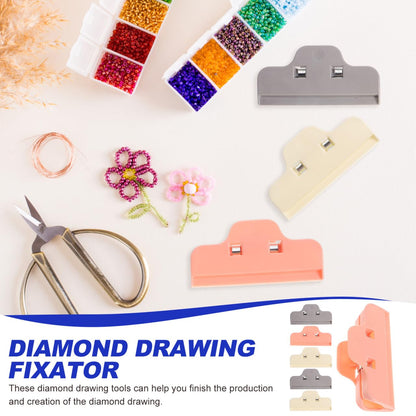LALAFINA 6pcs Diamond Art Clips Plastic DIY Sealing Clamp Food Snack Storage Seal Clips for DIY Crafts, Large