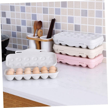 SOLUSTRE 2PCS Egg Container - 18 Egg Holder Storage Tray with Lid for Fridge Kitchen Home