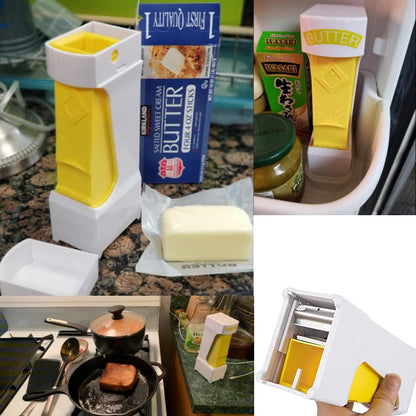 UHAIR Butter Slicer Butter Cutter: with Stainless Steel Blade - Dishwasher Safe - No-Burr Design for 1/4 lb Butter Sticks - Easy Squeeze Slicing - Convenient Butter Dispenser Tool for Kitchen
