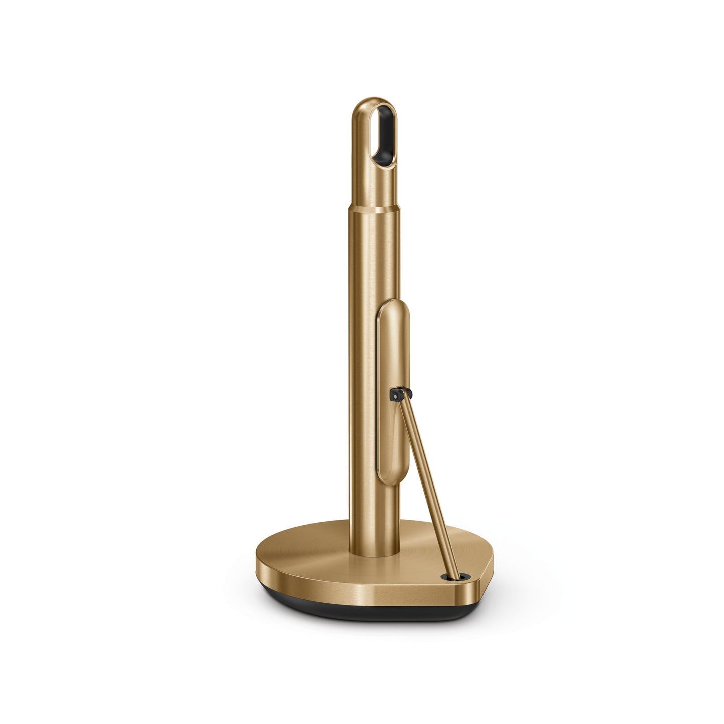 simplehuman Tension Arm Standing Paper Towel Holder, Heavy-Duty, Easy One-Handed Tear, Kitchen Countertop, Brass Stainless Steel