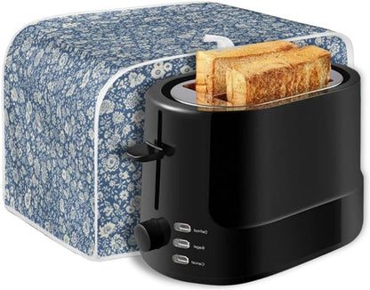 Toaster Cover 2 Slice, Blue Ditsy Floral Wide Slot, French Countryside Toaster Appliance Cover, Machine Washable