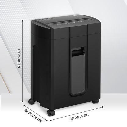 Low Noise 48dB Paper Shredder for Home, 15-Sheet Cross Cut, CD/Credit Card Office Shredder, 4.7 Gallons Wastebasket, P-4 High Security, Black
