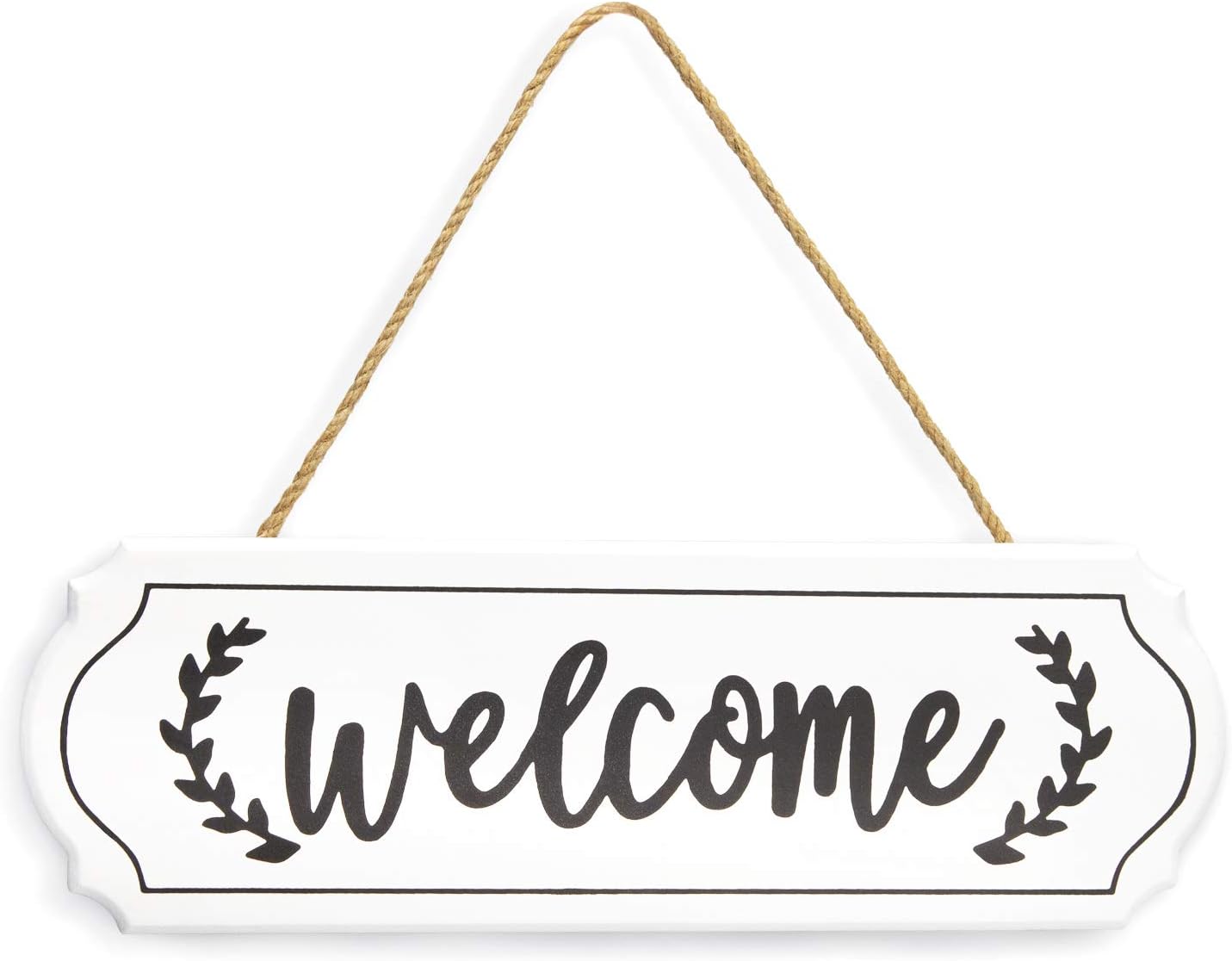 Wooden Welcome Sign for Rustic Farmhouse Decorations, Wall Hanging Welcome Sign for Front Door, White Rustic Wooden
